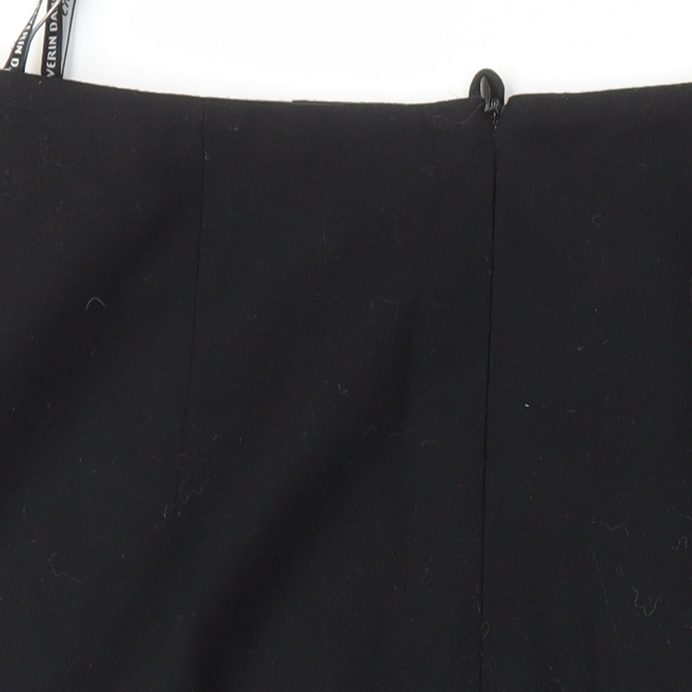 Seda Modell Womens Black Viscose A-Line Skirt Size 46 in Zip