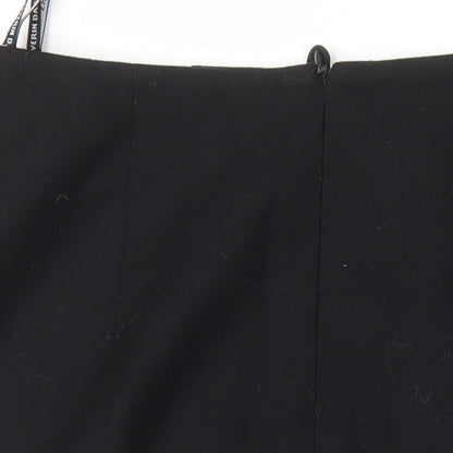 Seda Modell Womens Black Viscose A-Line Skirt Size 46 in Zip