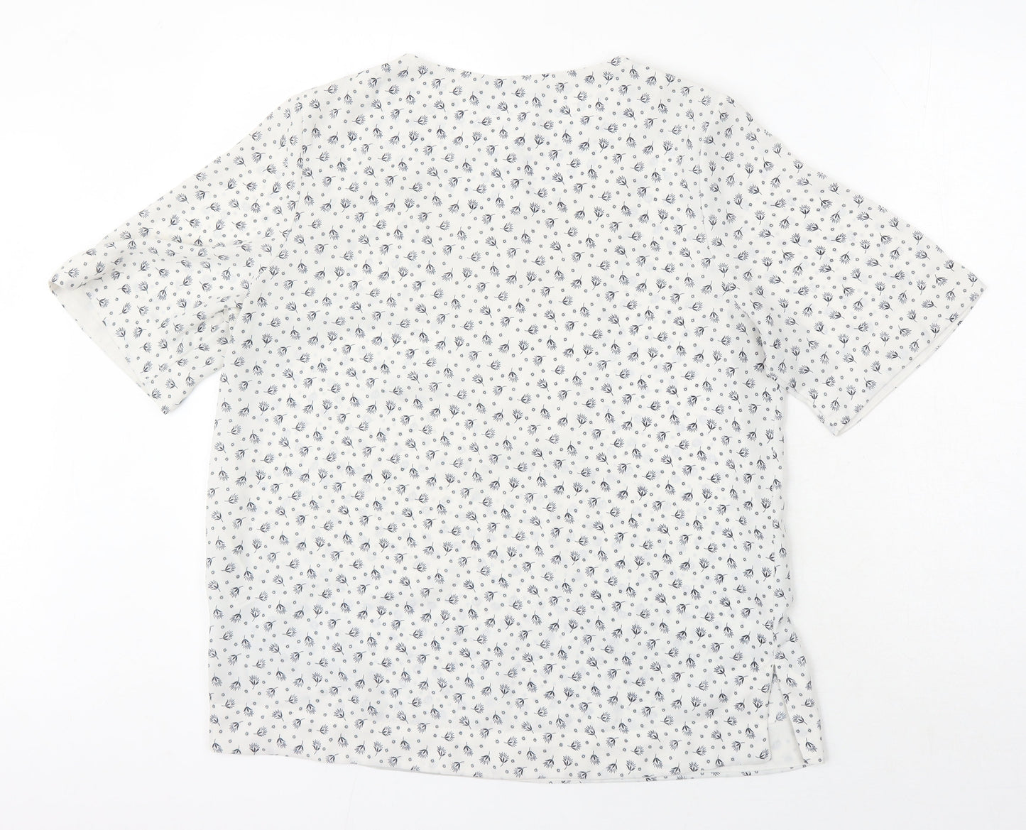 M&S Womens Multicoloured Floral Polyester Tunic Blouse Size 12 Round Neck