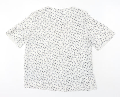 M&S Womens Multicoloured Floral Polyester Tunic Blouse Size 12 Round Neck