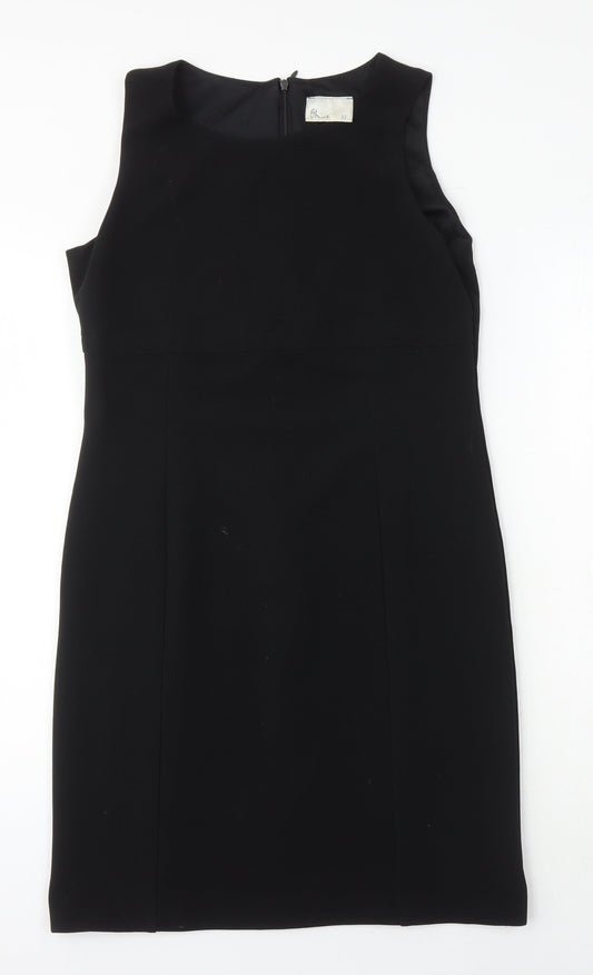 BHS Womens Black Polyester Shift Size 12 Roll Neck
