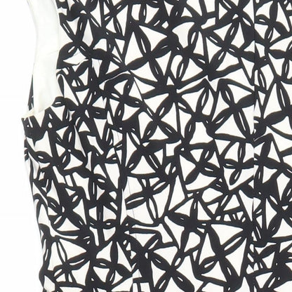 Anne Klein Womens Multicoloured Geometric Polyester A-Line Size 6 V-Neck