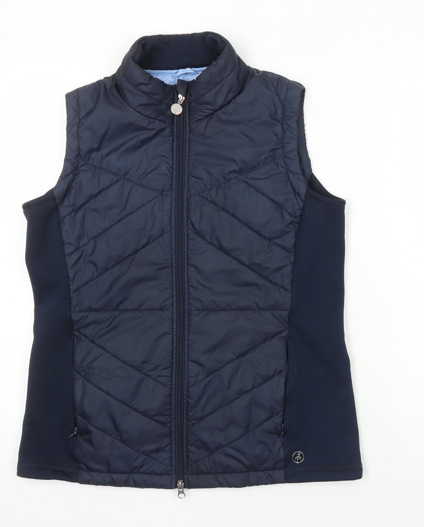 Womens UK Size 14 Green Lamb Blue Gilet