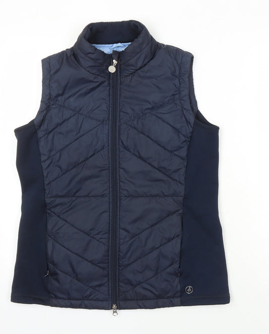 Womens UK Size 14 Green Lamb Blue Gilet