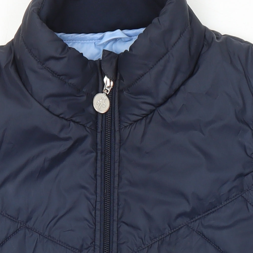 Womens UK Size 14 Green Lamb Blue Gilet