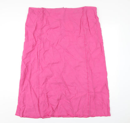 Ann Harvey Womens Pink Lyocell A-Line Skirt Size 22 Zip