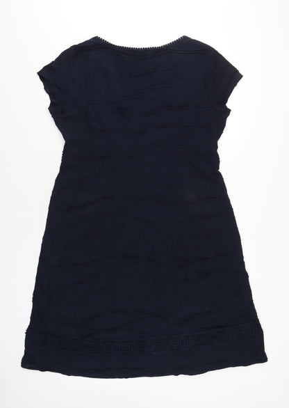 RJR.John Rocha Womens Blue Polyethylene A-Line Size 16 V-Neck Pullover