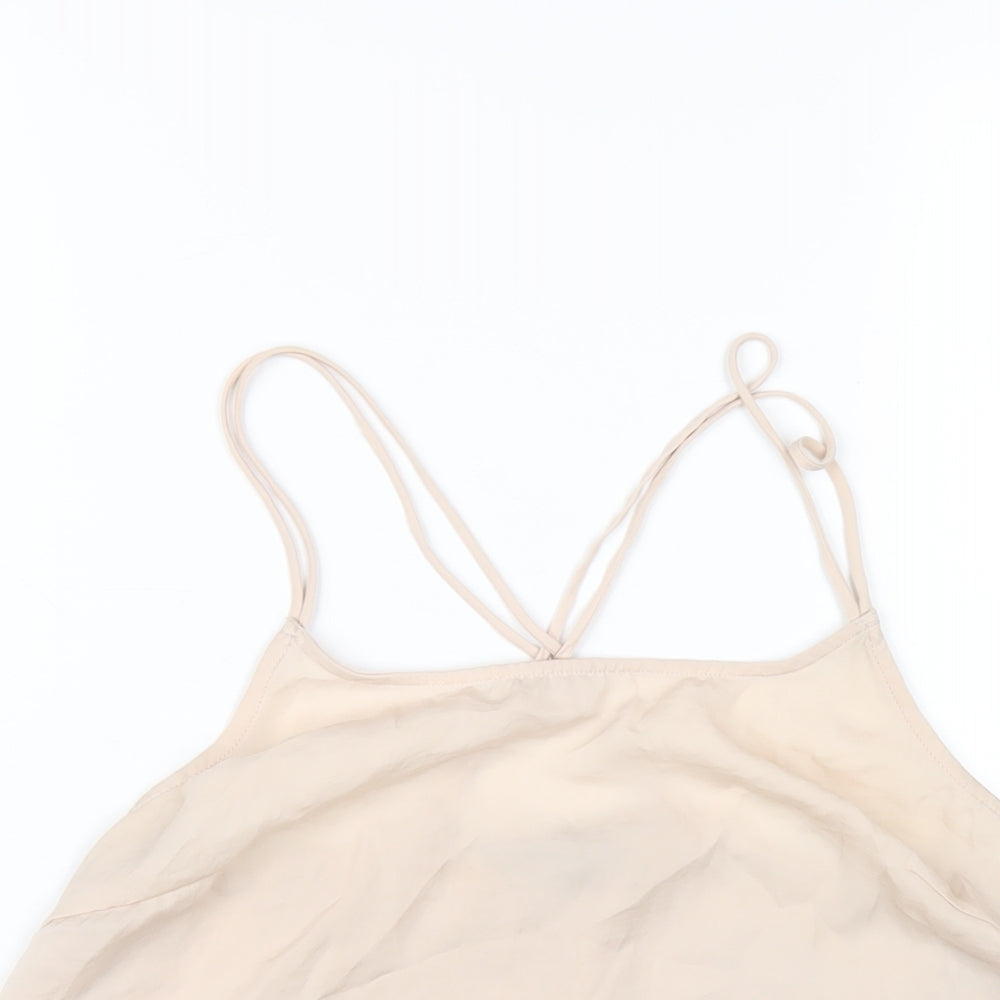 Womens UK Size 10 Marks and Spencer Beige Camisole T-Shirt