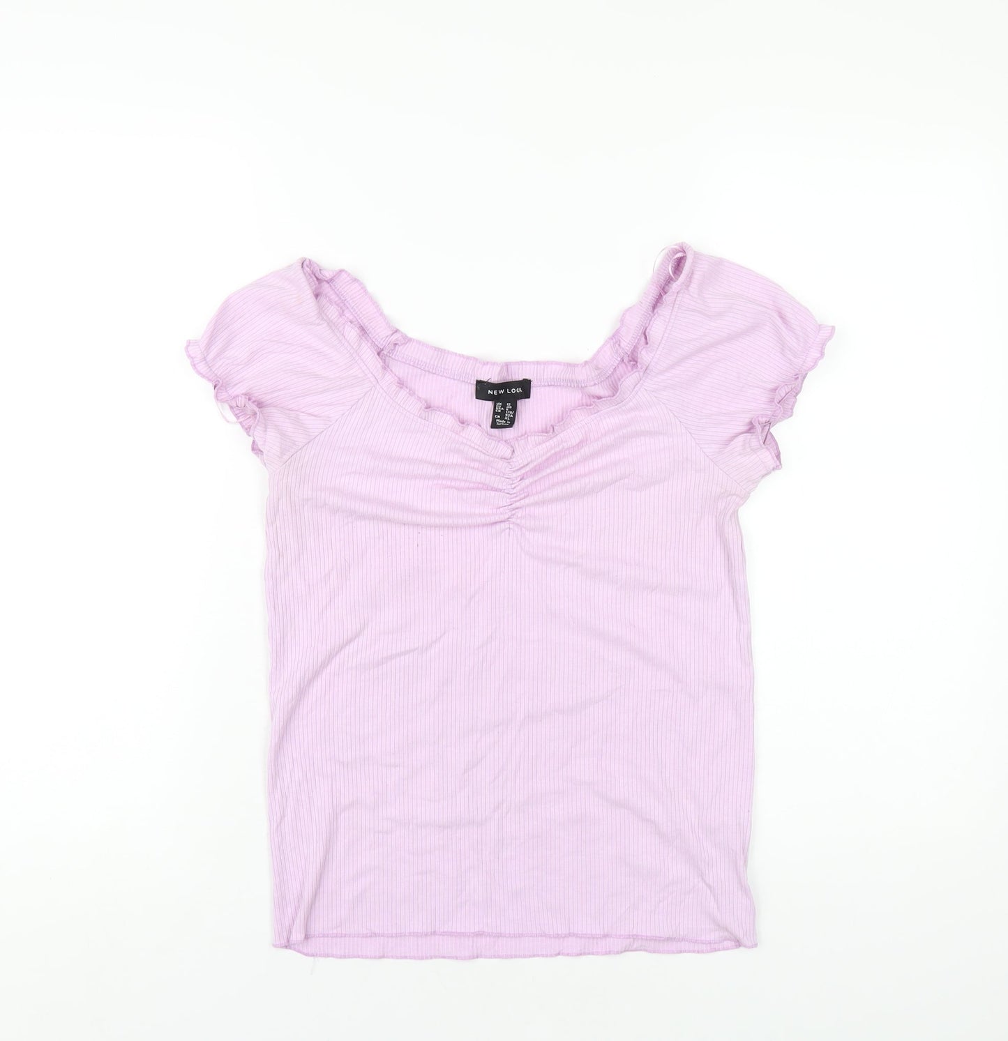 Womens UK Size 12 New Look Purple Basic T-Shirt