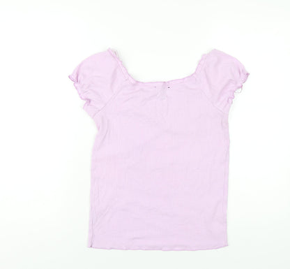 Womens UK Size 12 New Look Purple Basic T-Shirt