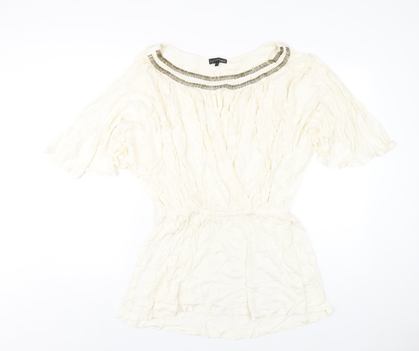 Womens UK Size 12 NEXT Ivory Basic T-Shirt