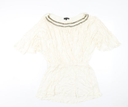 Womens UK Size 12 NEXT Ivory Basic T-Shirt