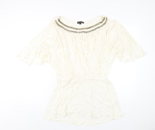 Womens UK Size 12 NEXT Ivory Basic T-Shirt