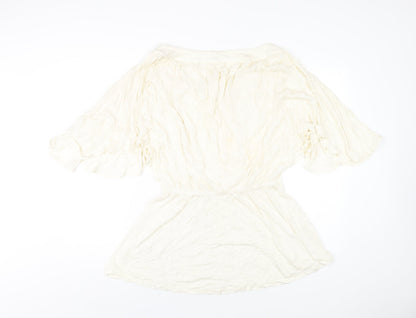 Womens UK Size 12 NEXT Ivory Basic T-Shirt
