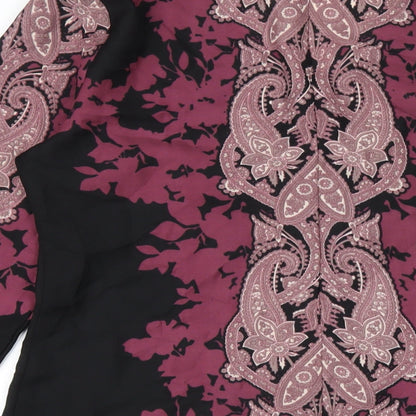 Band of Gypsies Womens Purple Geometric Polyester A-Line Size 12 V-Neck Pullover