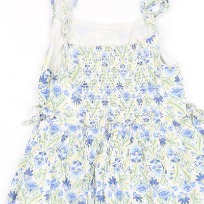 Shrinking Violet Girls Multicoloured Floral Cotton A-Line Size 9-10 Years Square Neck Pullover
