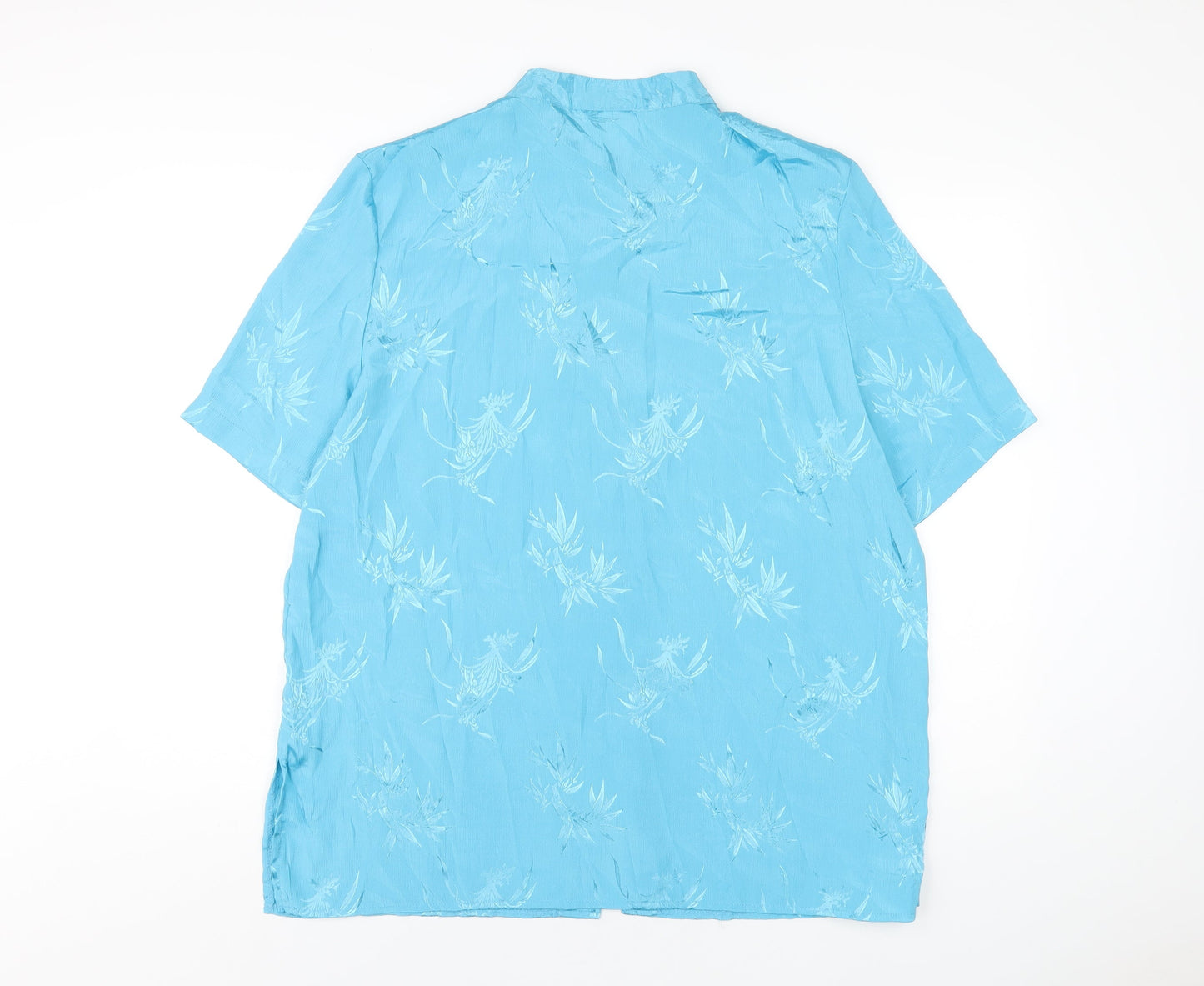 Bonmarché Womens Blue Polyester Basic Button-Up Size 22 Mock Neck