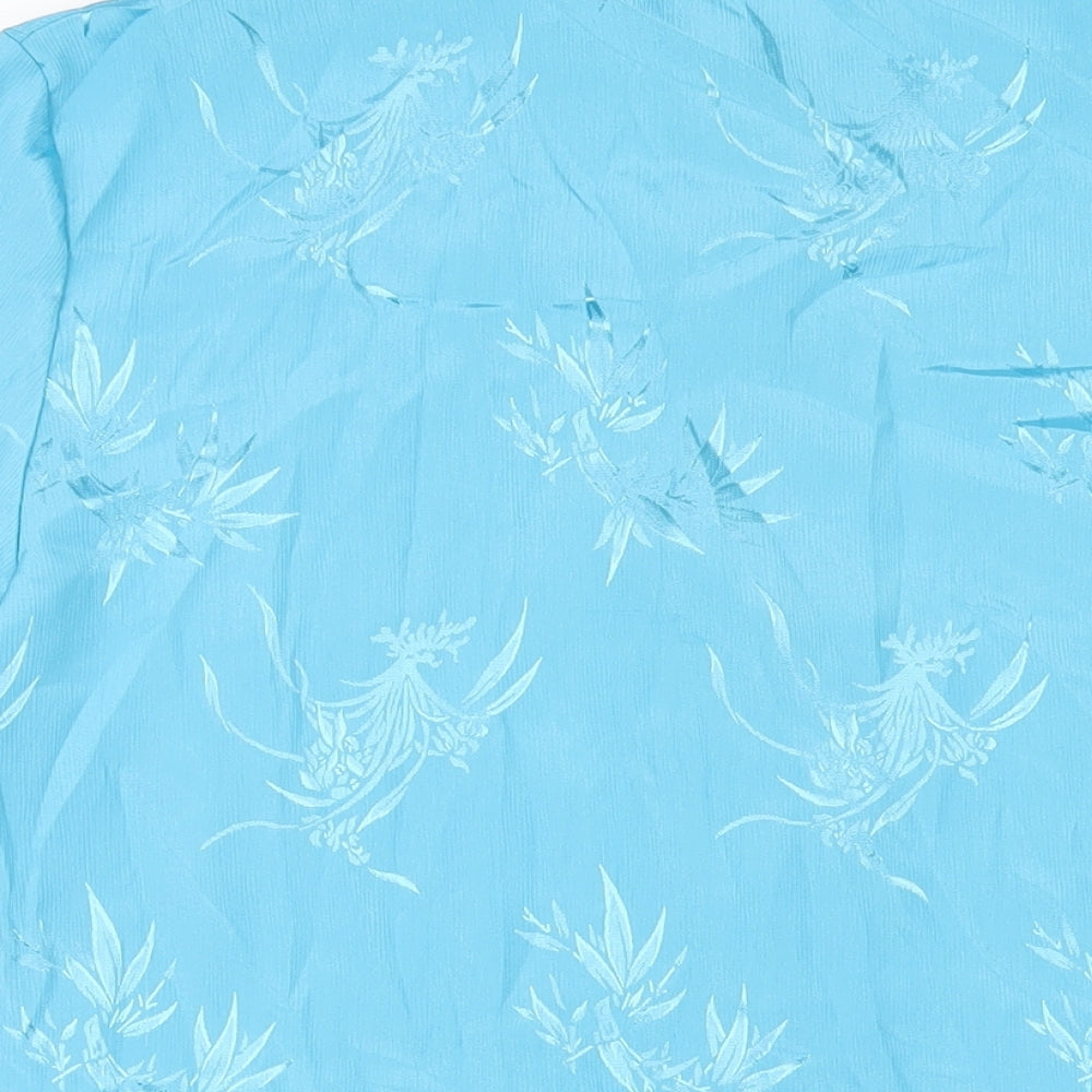 Bonmarché Womens Blue Polyester Basic Button-Up Size 22 Mock Neck