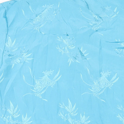 Bonmarché Womens Blue Polyester Basic Button-Up Size 22 Mock Neck