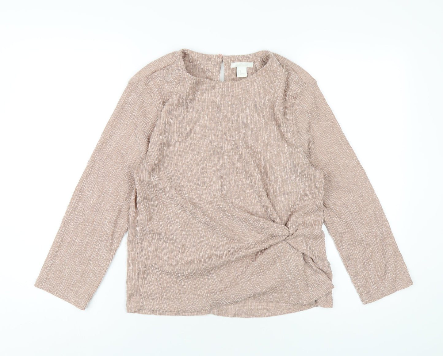 H&M Womens Pink Polyester Basic T-Shirt Size M Round Neck