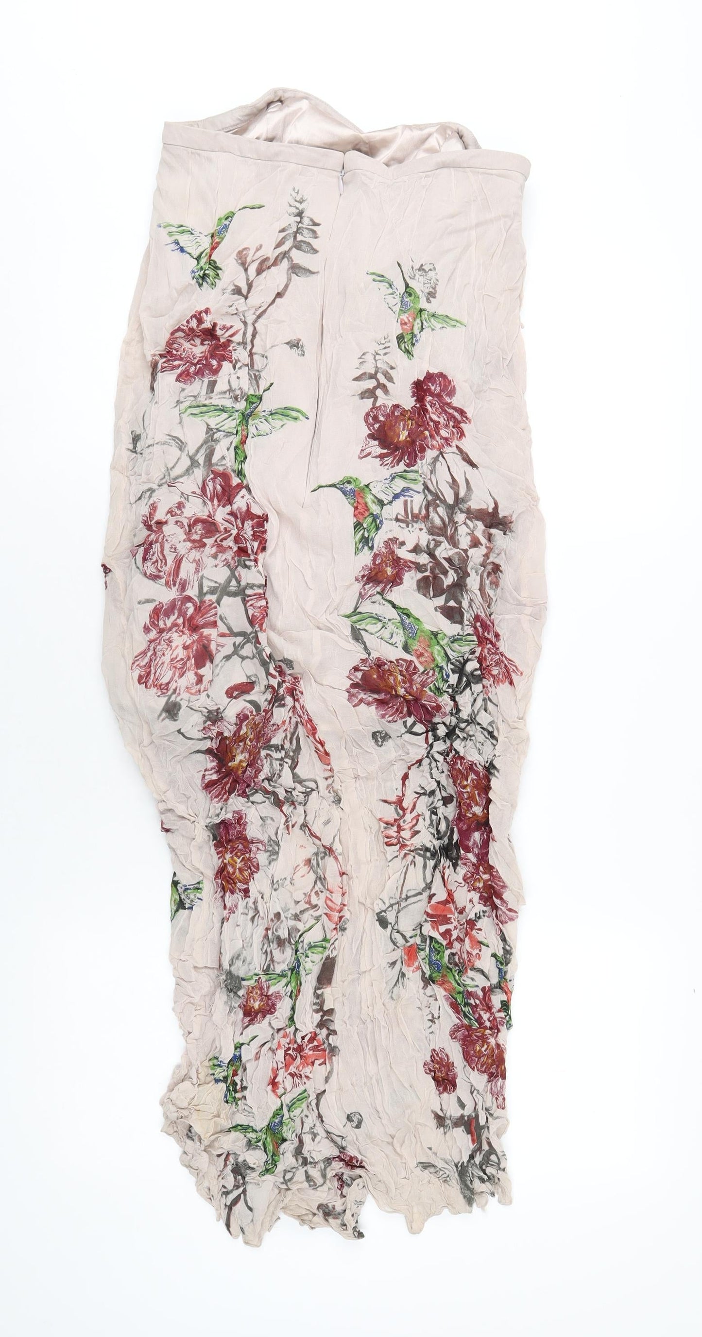 French Connection Womens Pink Floral Polyester A-Line Size 10 Sweetheart Zip