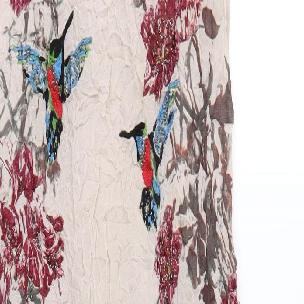 French Connection Womens Pink Floral Polyester A-Line Size 10 Sweetheart Zip