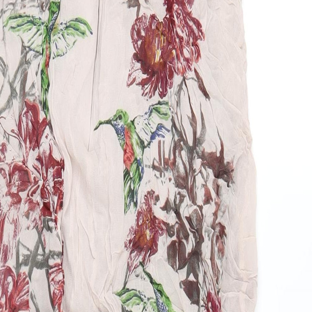 French Connection Womens Pink Floral Polyester A-Line Size 10 Sweetheart Zip