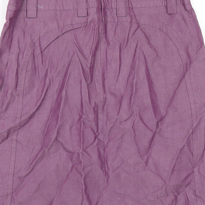 French Connection Womens Purple Cotton A-Line Skirt Size 10 Zip