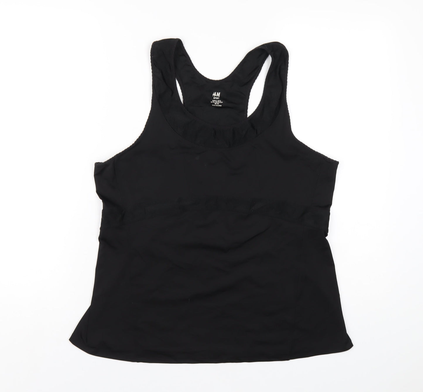 H&M Womens Black Polyester Basic Tank Size XL Scoop Neck Pullover