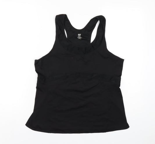 H&M Womens Black Polyester Basic Tank Size XL Scoop Neck Pullover