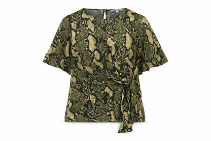 Womens UK Size 10 H&M Green Basic T-Shirt