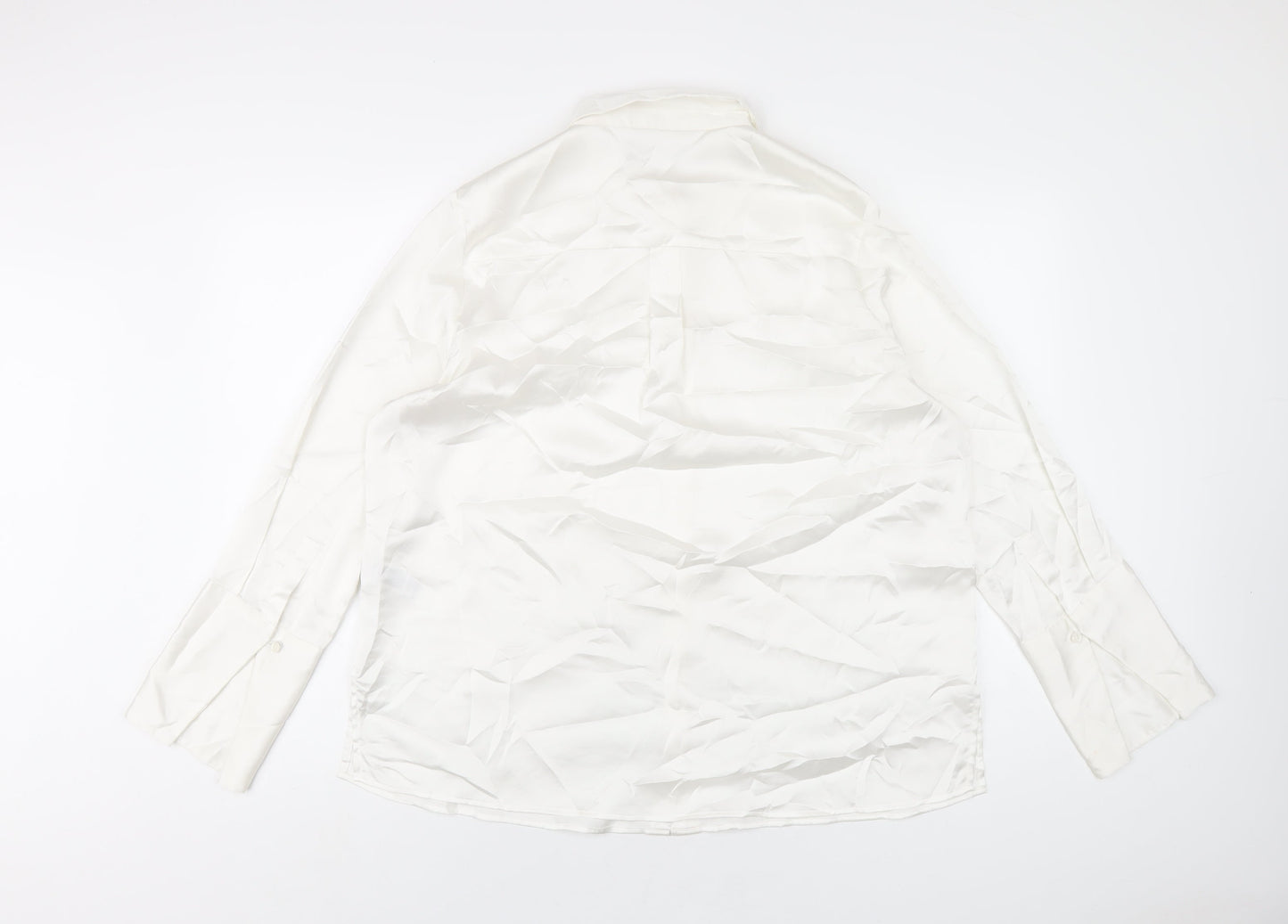 Womens UK Size 16 Marks and Spencer White Basic Button-Up