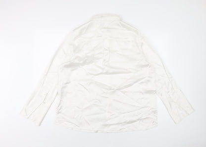 Womens UK Size 16 Marks and Spencer White Basic Button-Up