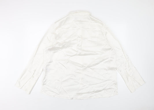 Womens UK Size 16 Marks and Spencer White Basic Button-Up