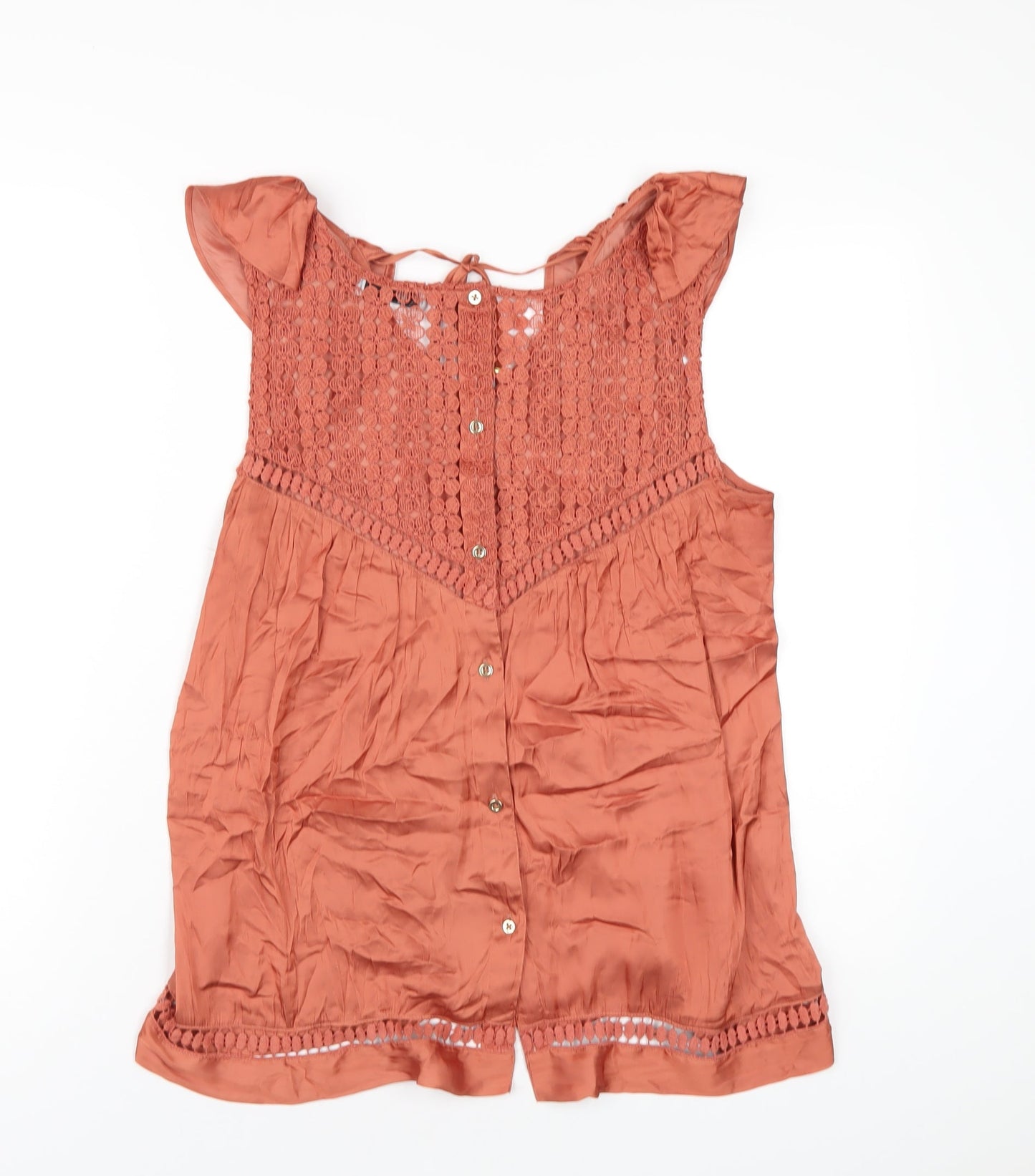Womens UK Size 14 Per Una Orange Basic T-Shirt