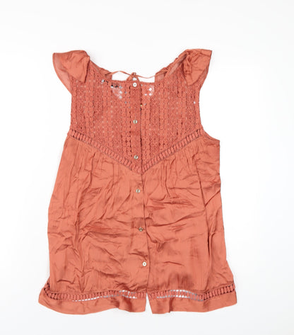 Womens UK Size 14 Per Una Orange Basic T-Shirt