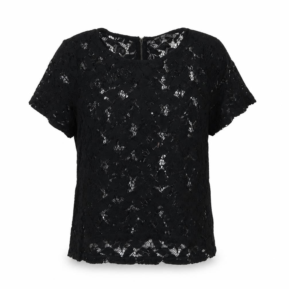 Womens UK Size M Zara Black Basic T-Shirt