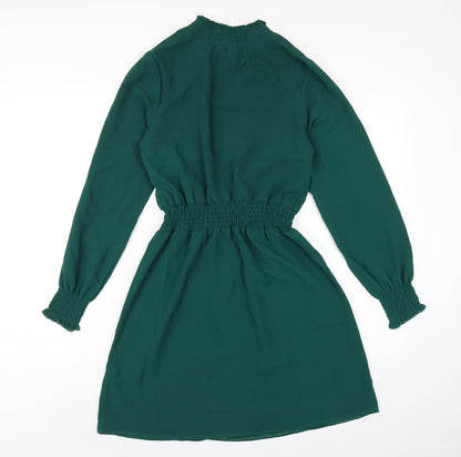 New Look Womens Green Polyester A-Line Size 10 Mock Neck Pullover