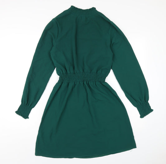 New Look Womens Green Polyester A-Line Size 10 Mock Neck Pullover