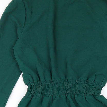 New Look Womens Green Polyester A-Line Size 10 Mock Neck Pullover