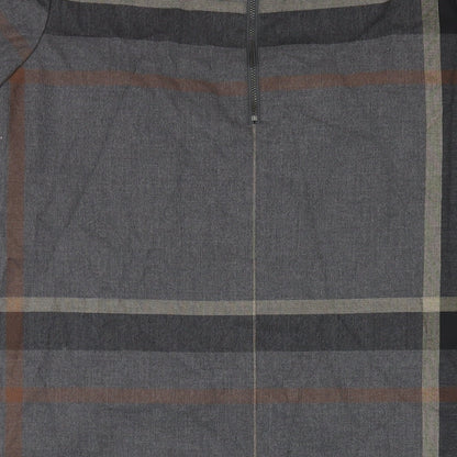 NEXT Womens Grey Plaid Polyester Pencil Dress Size 10 Round Neck Zip