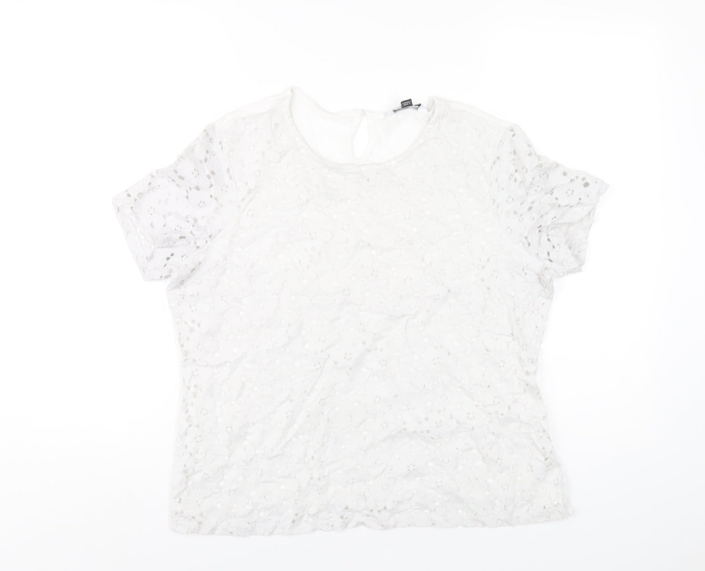 Womens UK Size 16 Dorothy Perkins White Basic T-Shirt