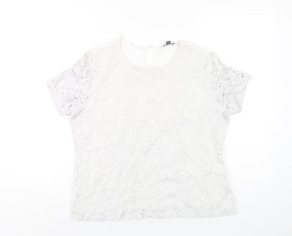 Womens UK Size 16 Dorothy Perkins White Basic T-Shirt