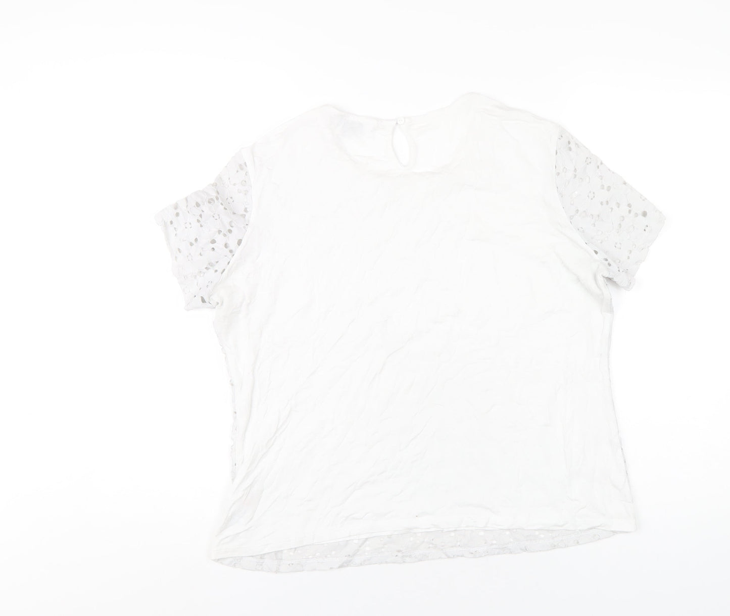 Womens UK Size 16 Dorothy Perkins White Basic T-Shirt