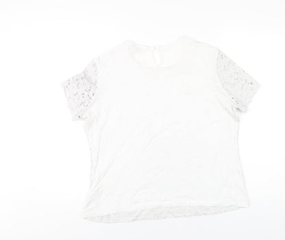 Womens UK Size 16 Dorothy Perkins White Basic T-Shirt