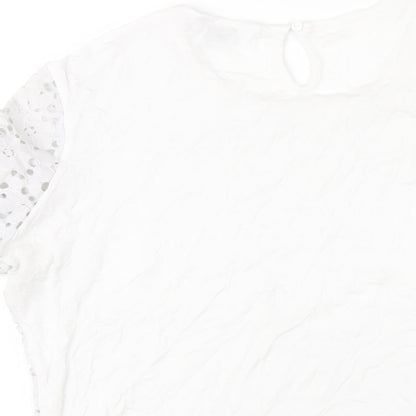 Womens UK Size 16 Dorothy Perkins White Basic T-Shirt
