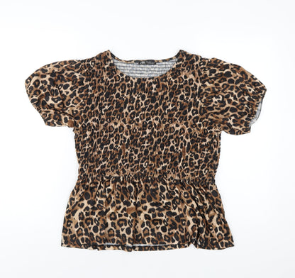 Womens UK Size L Zara Brown Basic T-Shirt