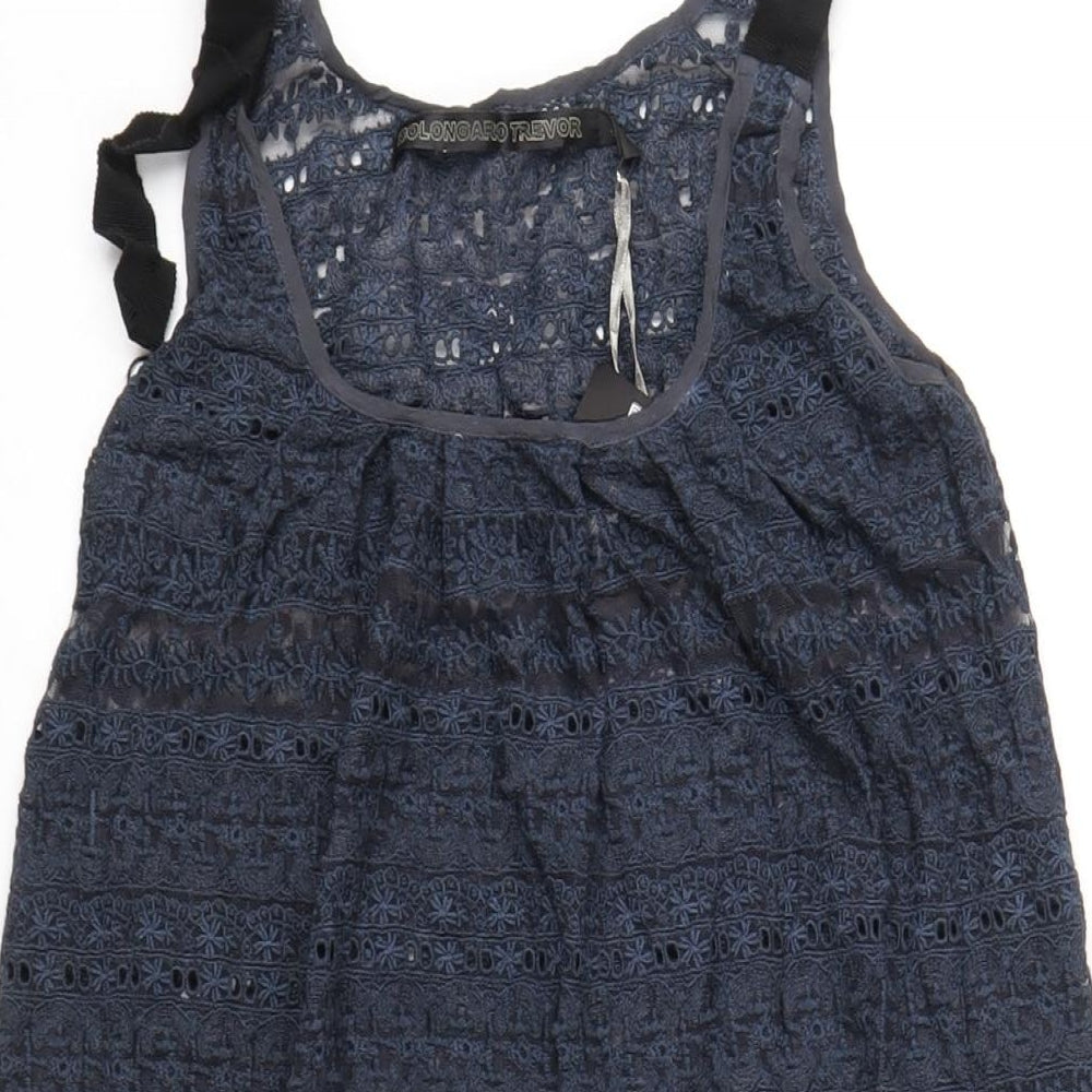 Bolongaro Trevor Womens Blue Polyester A-Line Size S Scoop Neck Pullover