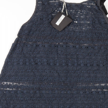 Bolongaro Trevor Womens Blue Polyester A-Line Size S Scoop Neck Pullover