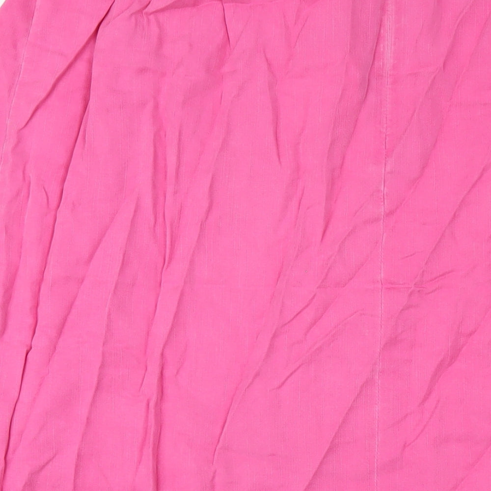 Ann Harvey Womens Pink Lyocell A-Line Skirt Size 22 Zip